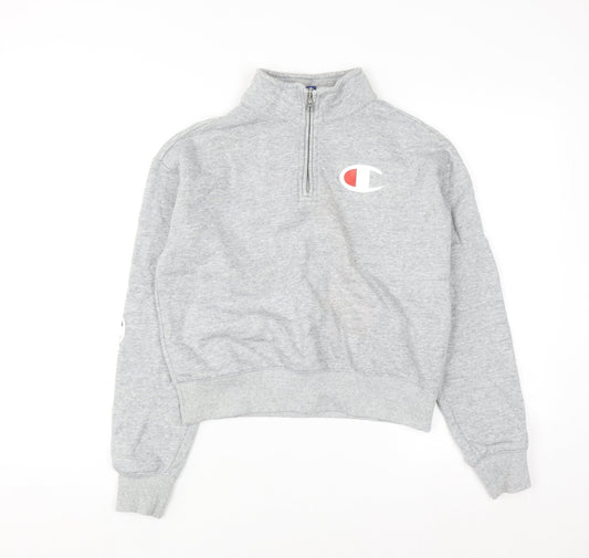 Champion Women's Grey 1/4 Zip Pullover Sweatshirt Small