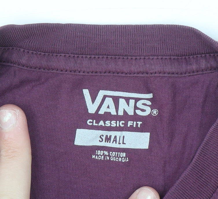 Vans Women's Purple Classic Fit Cotton T-Shirt Small