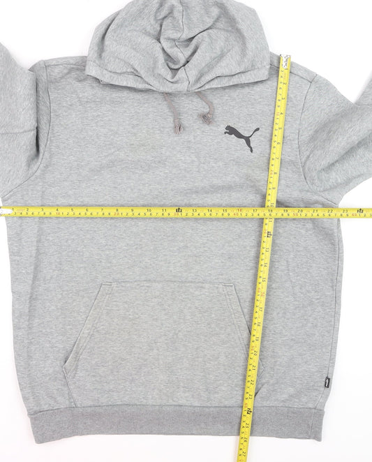 Puma Men's Grey Pullover Hoodie Size L Regular Fit Fleece