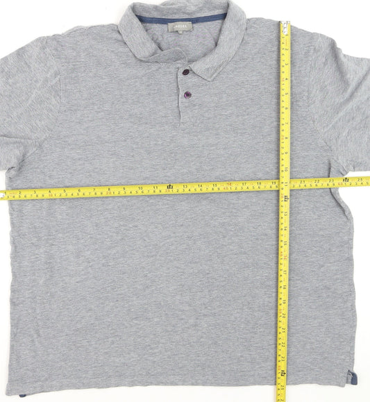 Jaeger Men's Grey 2XL Cotton Short Sleeve Polo Shirt
