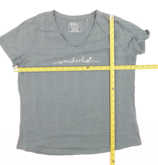 Mountain Warehouse Womens Green V-Neck Wanderlust Cotton T-Shirt M