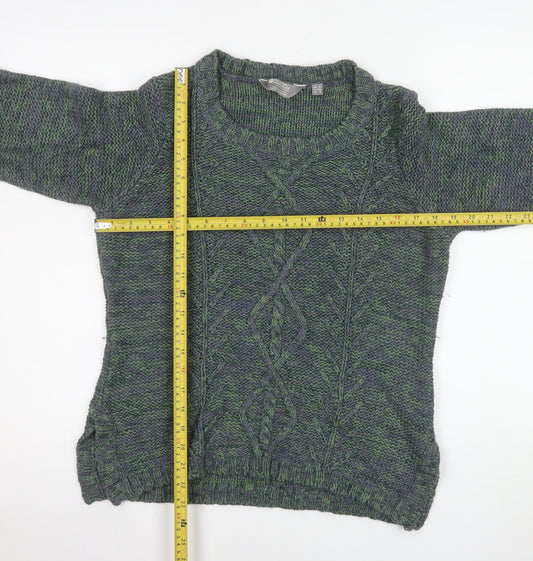 Mountain Warehouse Womens Green Cable-Knit Jumper Size 12