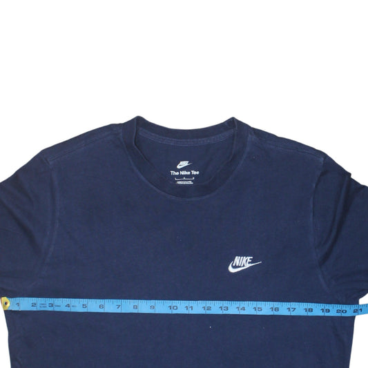 Nike Men's Navy Blue Classic Crew Neck Cotton T-Shirt Size L