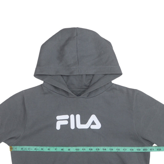 FILA Boys Grey Pullover Hoodie 13-15 Years Polyester Cotton Blend