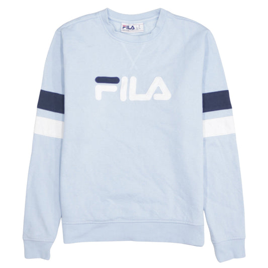 Fila Women Light Blue Crew Neck Pullover Sweatshirt M