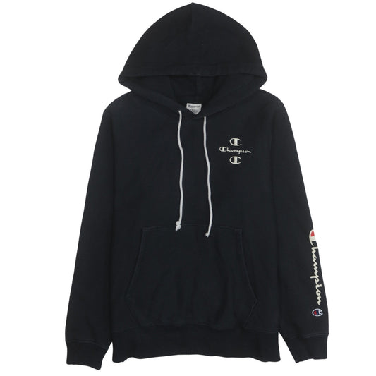 Champion Men’s Black Pullover Hoodie Small Logo Fleece Sweatshirt