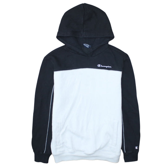 Champion Men's Black & White Small Pullover Hoodie Jumper