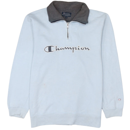 Champion Men's Blue 1/4 Zip Pullover Sweatshirt Size S