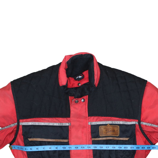 Polo Men's Red Black XL Motorcycle Jacket Waterproof Padded Belted