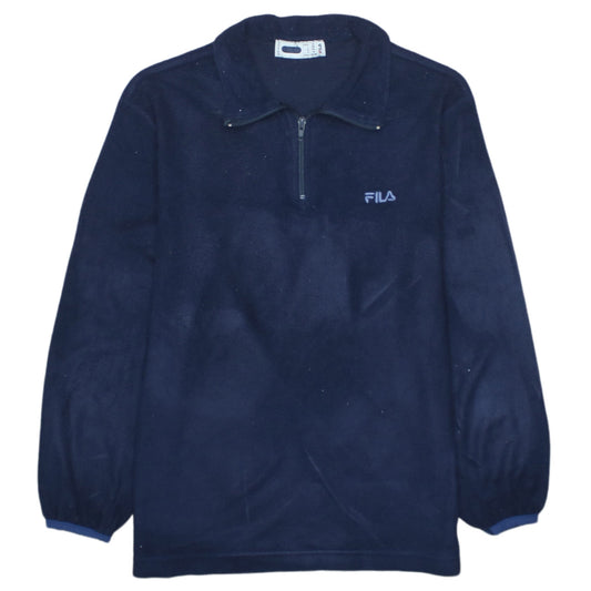 Fila Men's Blue Fleece 1/4 Zip Pullover Sweatshirt M