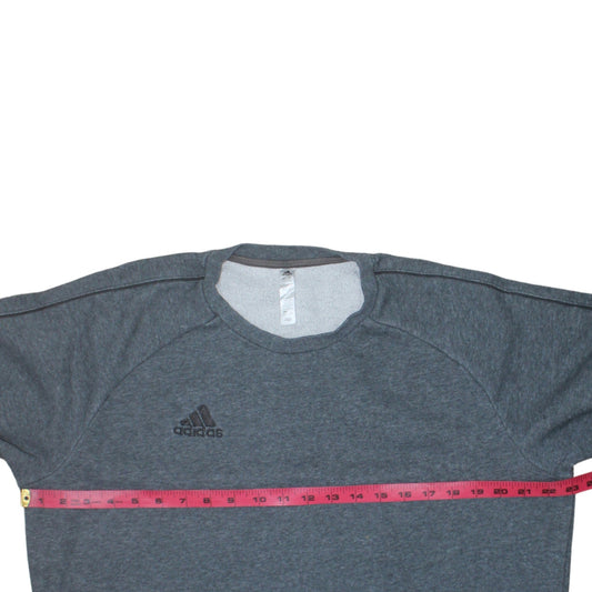 Adidas Men’s Grey Crew Neck Fleece Sweatshirt L Regular Fit