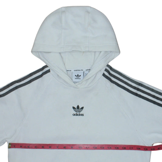 Adidas Men’s White Pullover Hoodie Small Regular Fit Fleece
