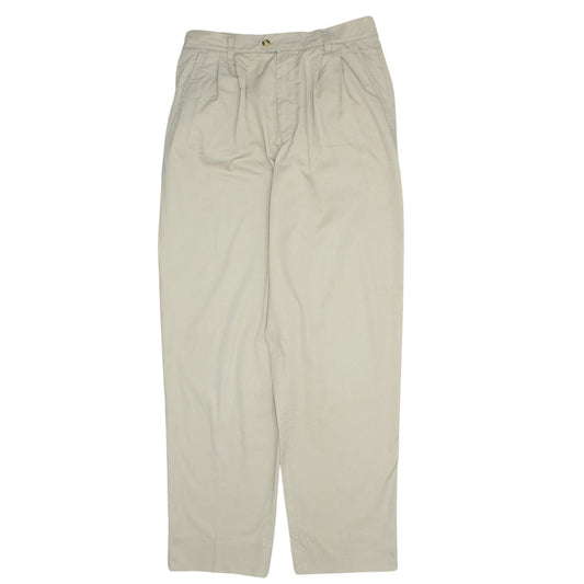 Fila Women Beige Pleated Chino Trousers Size 16 L