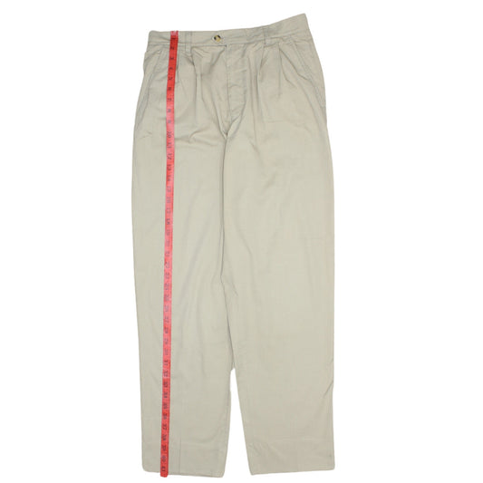 Fila Women Beige Pleated Chino Trousers Size 16 L