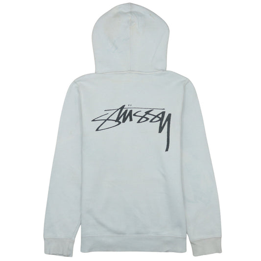 Stussy Men’s White XS Pullover Hoodie with Logo Print