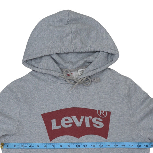 Levi's Men's Grey Pullover Hoodie Small Regular Fit Logo Sweatshirt