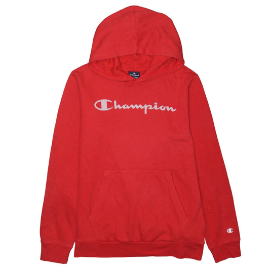 Champion Boys Red Pullover Hoodie 13-14 Years Logo Print