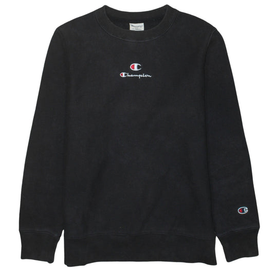 Champion Women Black XS Pullover Sweatshirt Crew Neck Long Sleeve Casual