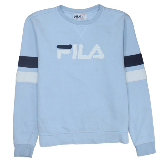 Fila Women's Light Blue Crew Neck Logo Sweatshirt Size L