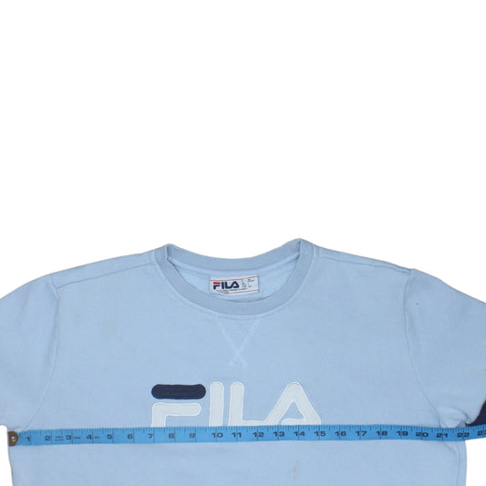 Fila Women's Light Blue Crew Neck Logo Sweatshirt Size L