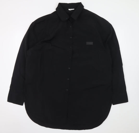 FILA Men's Black Long Sleeve Nylon Button-Up Shirt Size 20