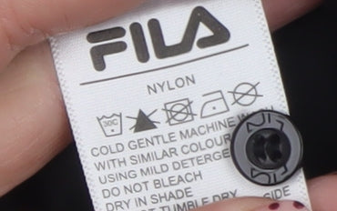 Additional view of Fila Men's Black Long Sleeve Nylon Button-Up Shirt, size 20