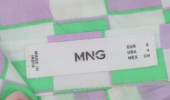 MNG Women's Multicoloured Check Cotton Button-Up Shirt Size S