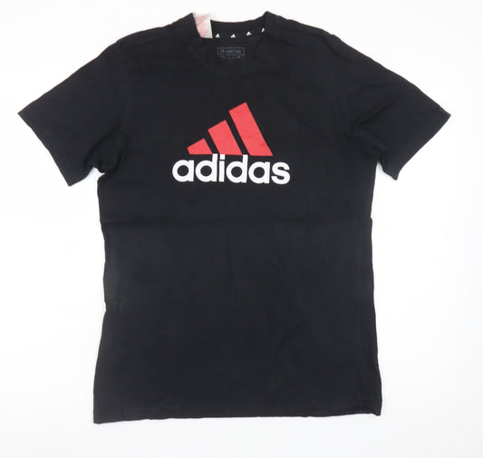 Adidas Teens Black Short Sleeve Sports Logo T-Shirt Size S