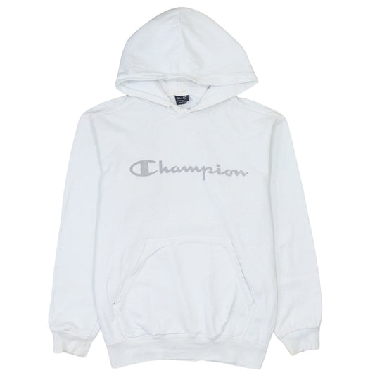 Champion Men's White Pullover Hoodie L Logo Sportswear