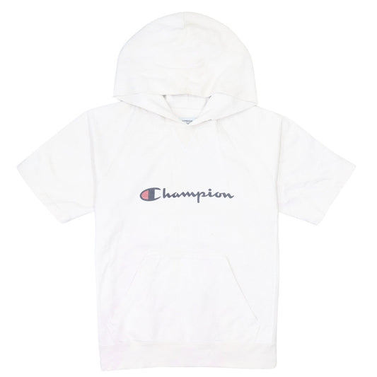 Champion Men's White Short Sleeve Hooded T-Shirt Size S