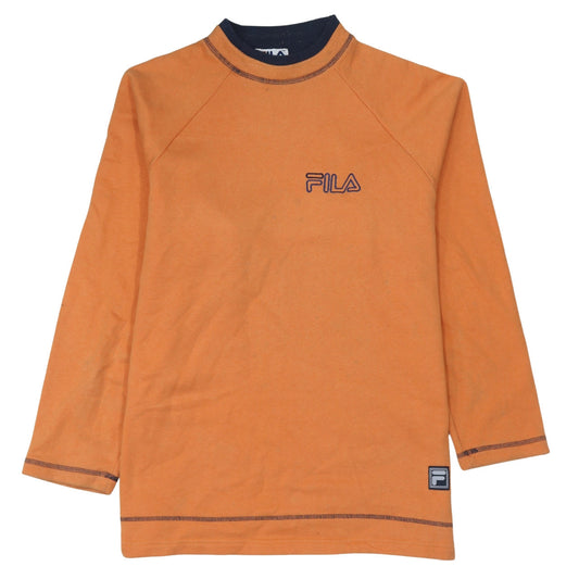 FILA Men's Orange Long Sleeve Pullover Sweatshirt L