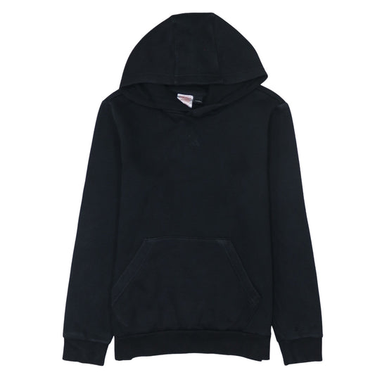Adidas Boys Black Pullover Hoodie Size 13-14 Years Cotton Blend