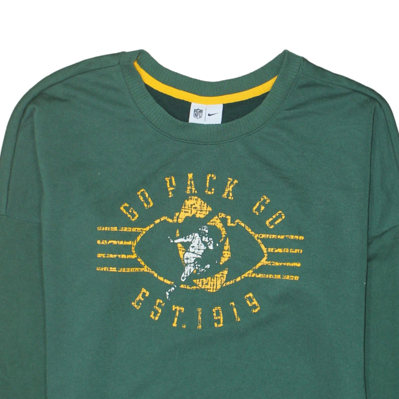 Nike NFL Men's Green Crew Neck Dri-Fit Sweatshirt M Regular Fit