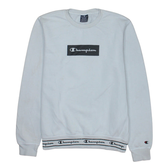 Champion Men's White Logo Pullover Sweatshirt Medium