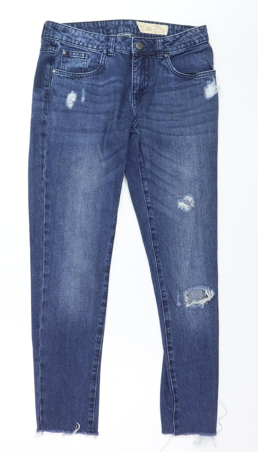 ESMARA Women's Blue Distressed Boyfriend Jeans Size 8 Regular