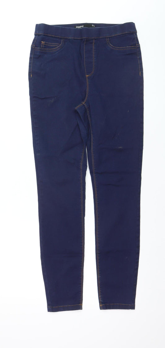 Additional front view of Dunnes women’s blue, size UK 10 slim, fit jegging jeans
