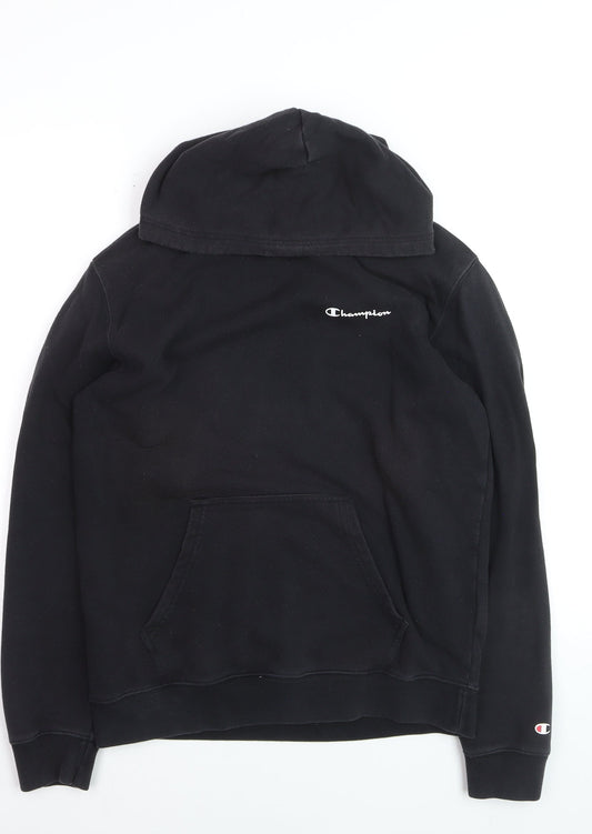 Champion Men's Black Pullover Hoodie Medium Logo Fleece Sweatshirt