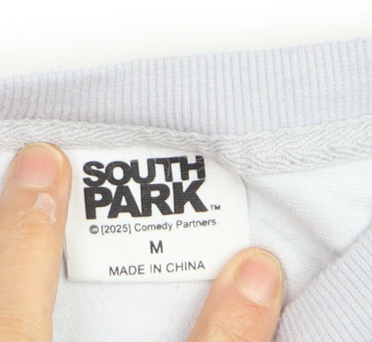 South Park Men's Grey Long Sleeve Graphic Top M