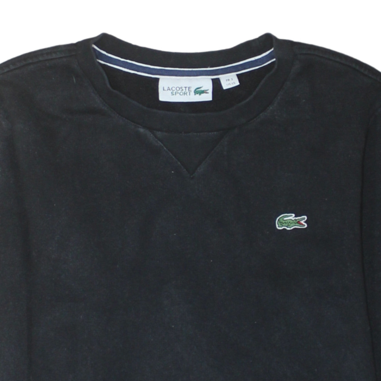 Lacoste Sport Womens Black XS Pullover Sweatshirt Cotton Blend