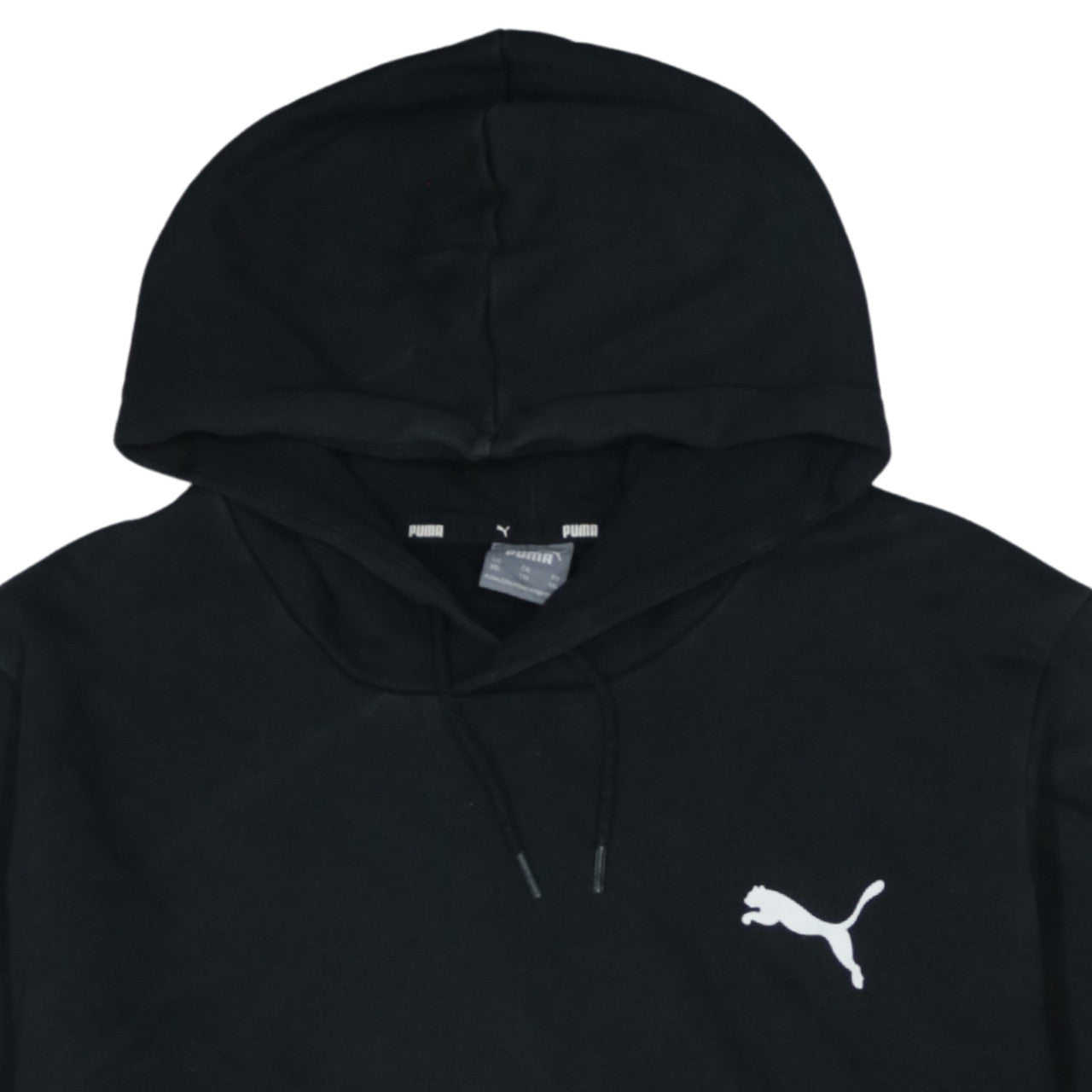 Puma Men's Black Pullover Hoodie 2XL Fleece Logo Sweatshirt
