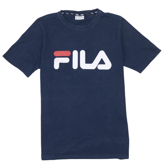 Fila Boys Blue 15-16 Years Logo Short Sleeve Cotton T-Shirt