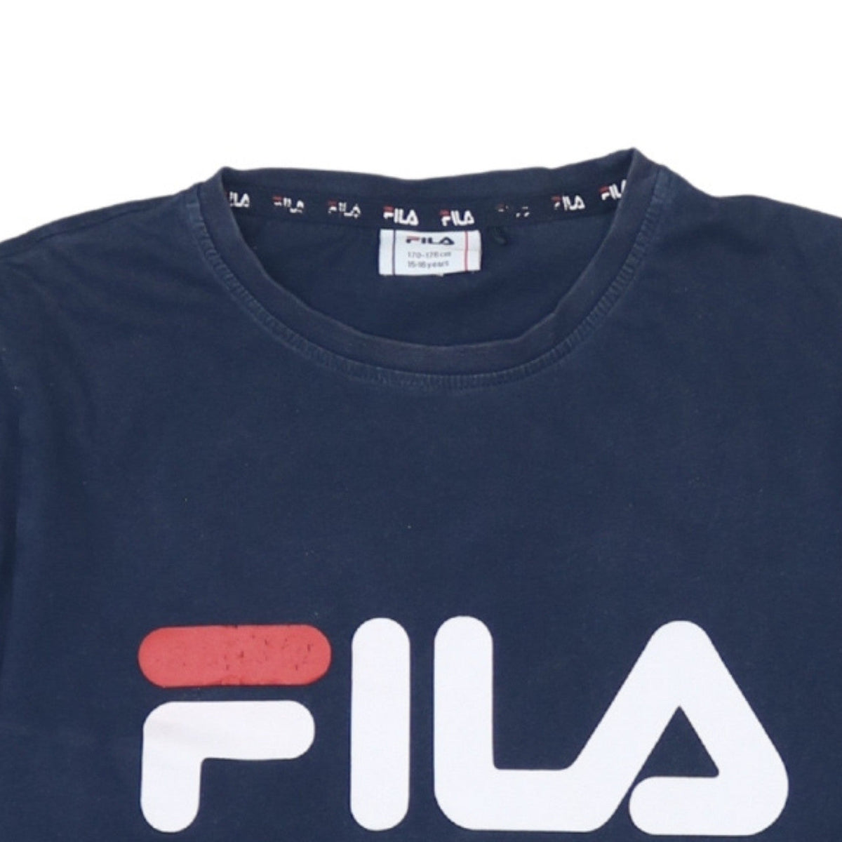 Additional view of Fila boys’ blue 15-16 years logo short sleeve cotton t-shirt