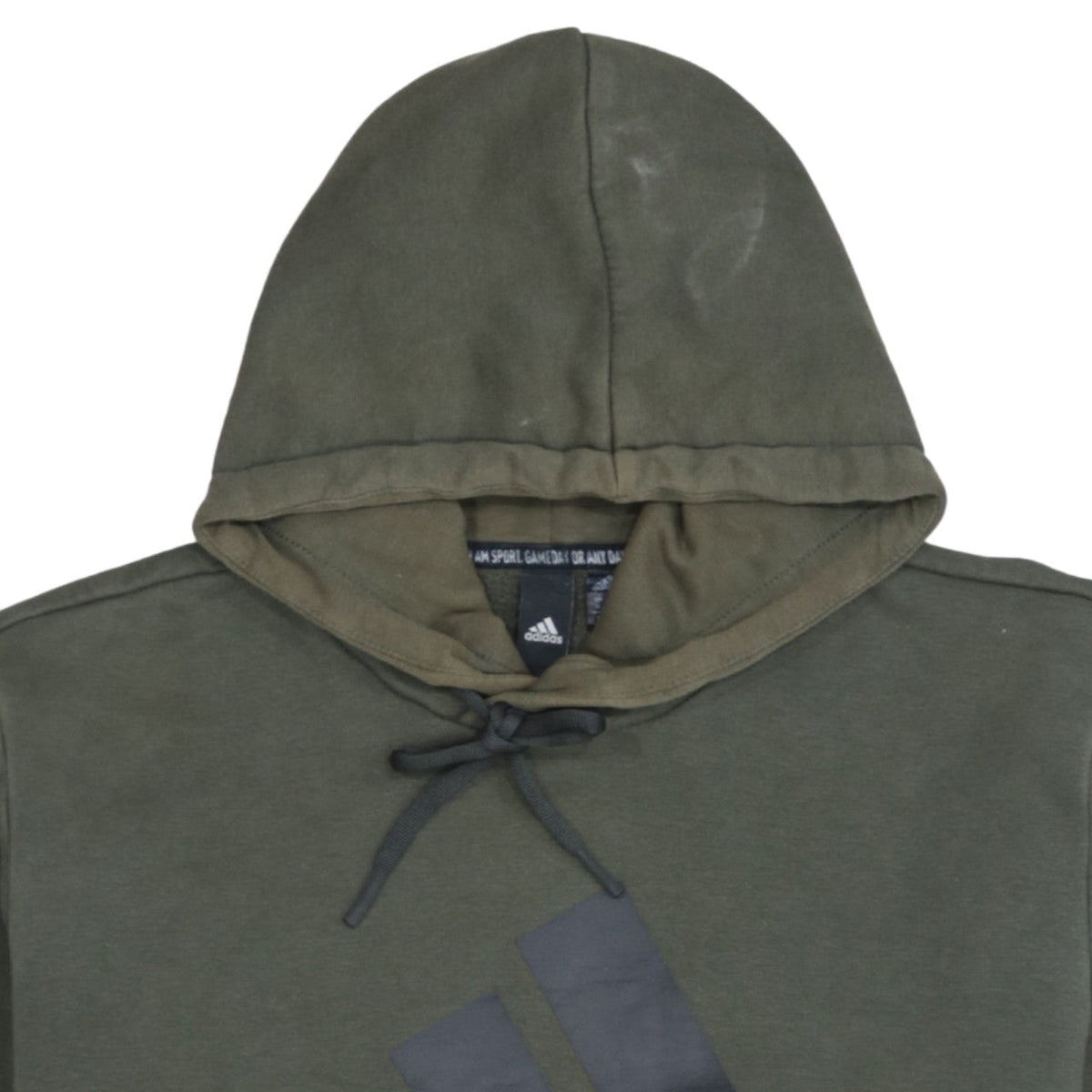 Additional view of adidas men’s green pullover hoodie medium graphic logo sportswear