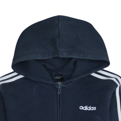 Additional view of Adidas Women's Navy Full Zip Hoodie, size M, - Classic 3 Stripe Design