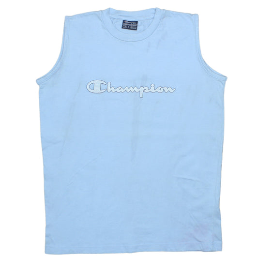 Champion Boys Blue 13-14 Years Sleeveless Tank Top Athletic Cotton