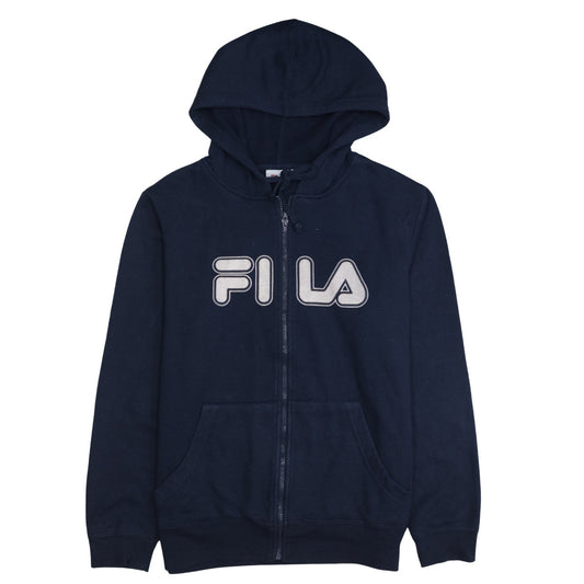 FILA Men's Blue Full Zip Hoodie Size M Logo Sportswear