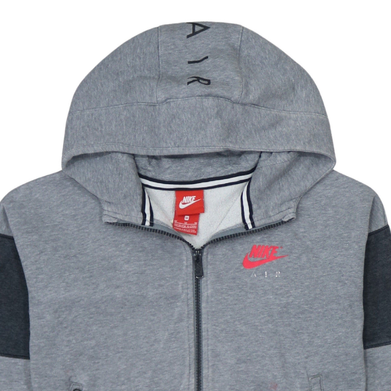 Additional view of Nike boys’ grey full zip hoodie 10-12 years regular fit fleece sweatshirt