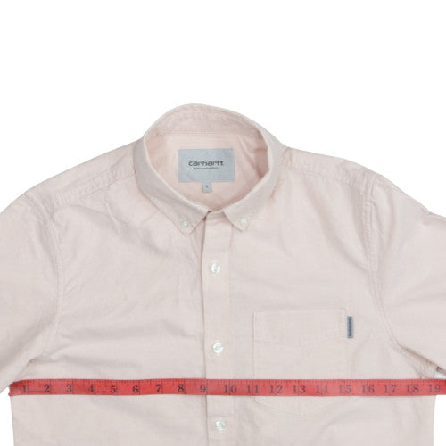 Carhartt WIP Men's Pink Cotton Button-Up Long Sleeve Casual Shirt Size S