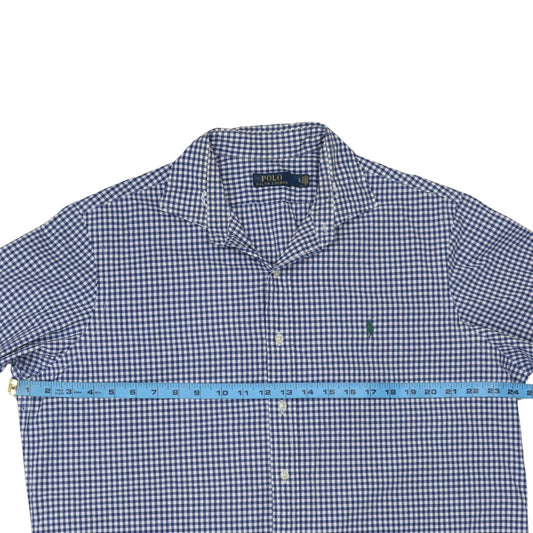Ralph Lauren Men's Blue Check Cotton Long Sleeve Button-Down Shirt XL