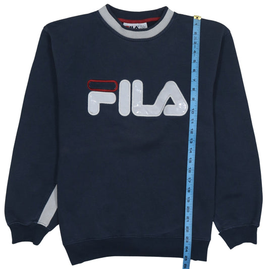 FILA Men's Blue Logo Pullover Sweatshirt Size S Crew Neck